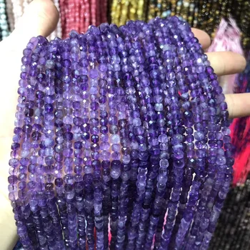 

2020 New Amethysts Natural Stones Beads Making for Jewelry Bracelet Necklace Charm Accessories For Women Size 5x5mm