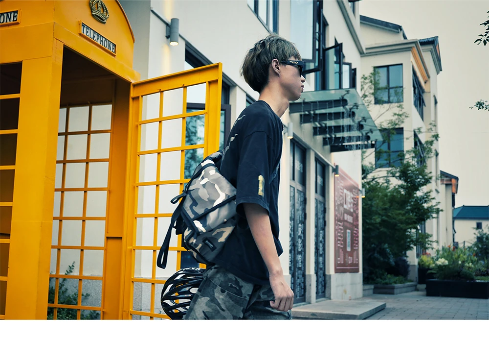 Rhinowalk Camouflage Travel bag Waterproof Men Women Messenger Bag Multifunctional Bicycle Rear Rack Pannier Fitness Bag 18-25L  (7)