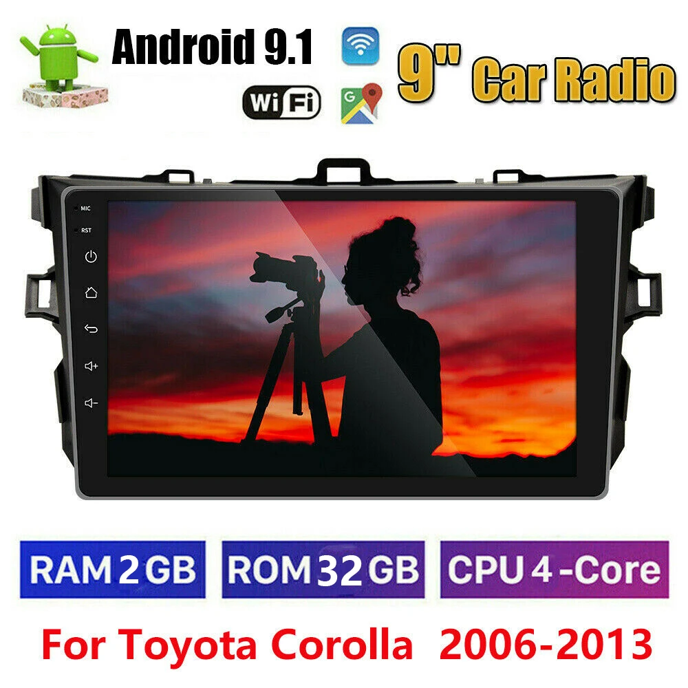 9&quot 2Din Android 9.1 Car Radio Multimedia Player For Toyota Corolla E140/150 2007 2008 2009 2010 2011 2 din WIFI GPS Navigation |