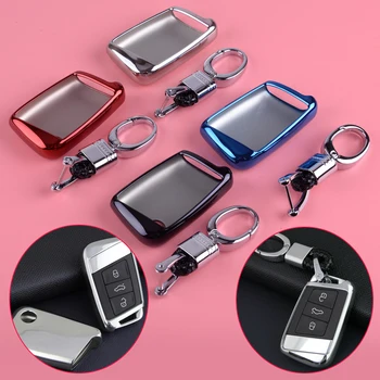 

DWCX 6.8x4.2x1.6 cm TUP Soft Car Key Fob Chain Cover Case Shell Protection Bag Fit For VW Passat Arteon Teramont Jetta