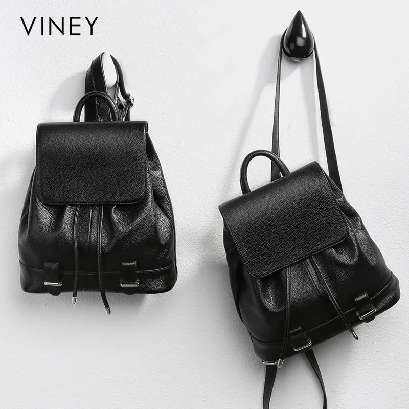 

Genuine Shoulders 2020 Joker Head Layer Cowhide Backpack Soft Leather Female Leisure Bag