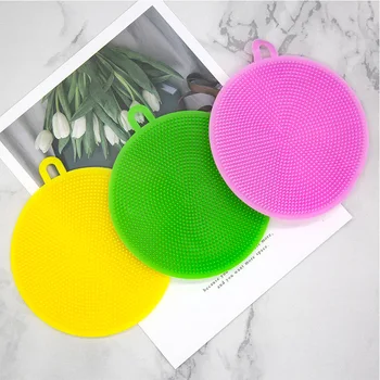 

Multi-functional Silicon Dishwashing Brush Kitchen Household Scouring Pad Brush Pot Useful Product Wash Pot qu wu shua