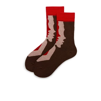 

Autumn winter socks skateboard Abstract face pattern tube socks cute pure cotton men and women fashion designer socks EUR36-44