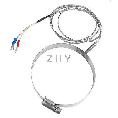 

89mm Pipe Clamp Hoop 1 Meters Braided Wire 0-400C K Type Thermocouple Sensor