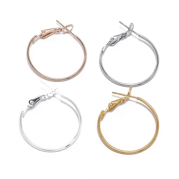 

20Pcs/lot Iron Alloy Big Circle Wire Hoops Loop Simple Earrings Base Dangle Earrings Findings for DIY Jewelry Making