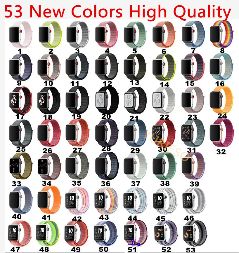 

DHL 100pcs sport woven nylon loop strap for apple watch band wrist braclet belt fabric-like nylon band for iwatch series 1/2/3