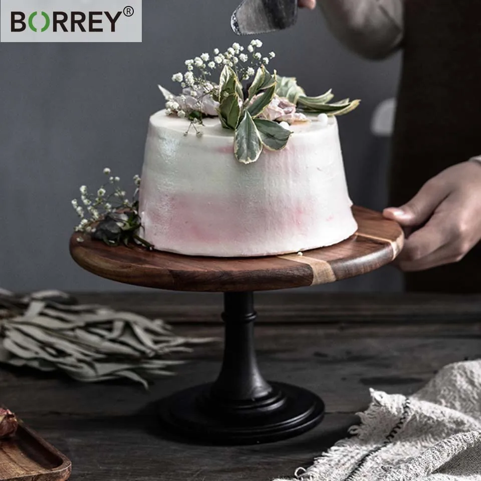 BORREY Wooden Tall Cake Tray  Fruit Cake Plate Home Party Dessert Storage Rack Cake Stand Cake Tool Birthday Wedding Decoration