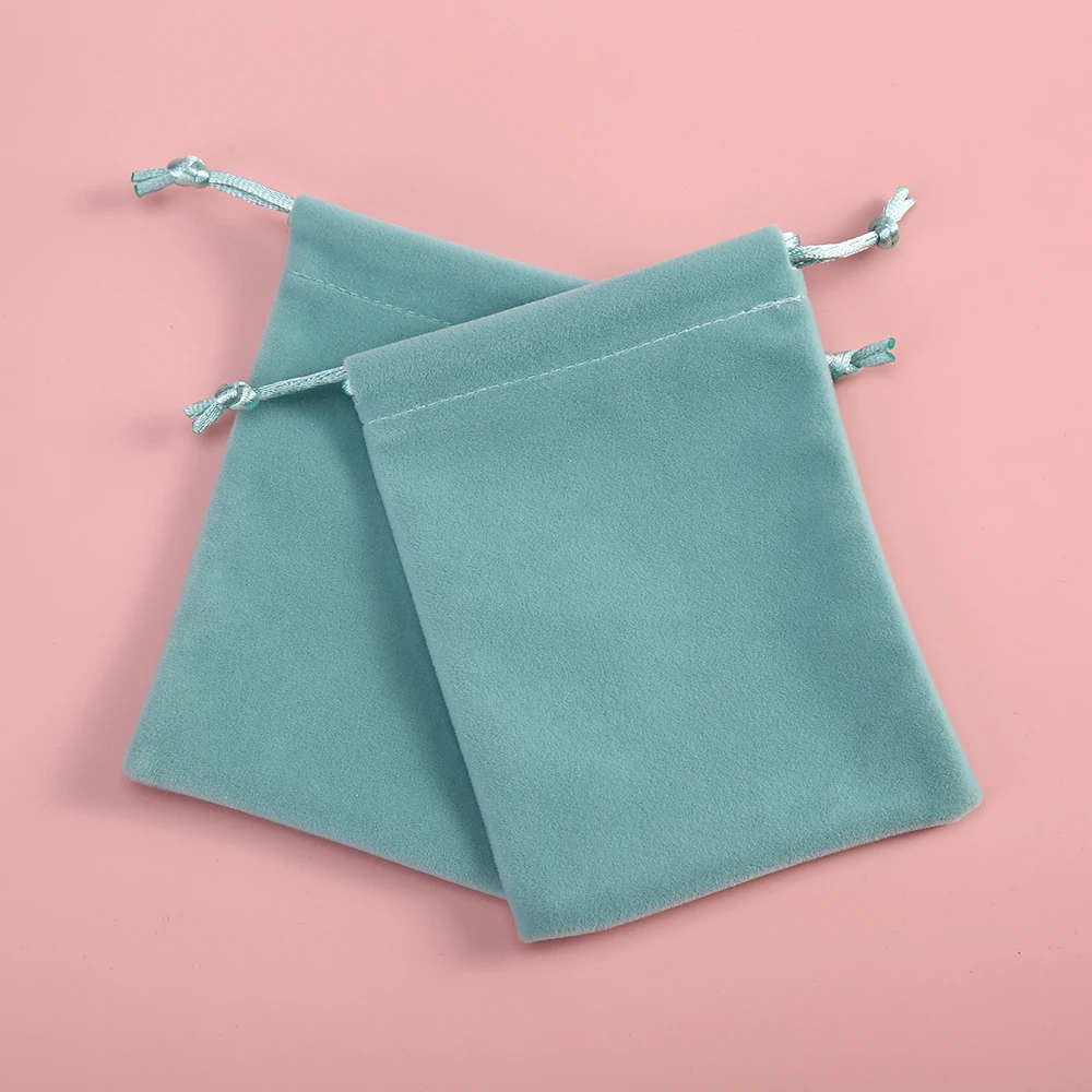 50pcs Green Velvet Bag Jewelry Bag Small Pouches For Wedding Christmas Party Candy Bag Custom Size Print Logo Gift Bag Present
