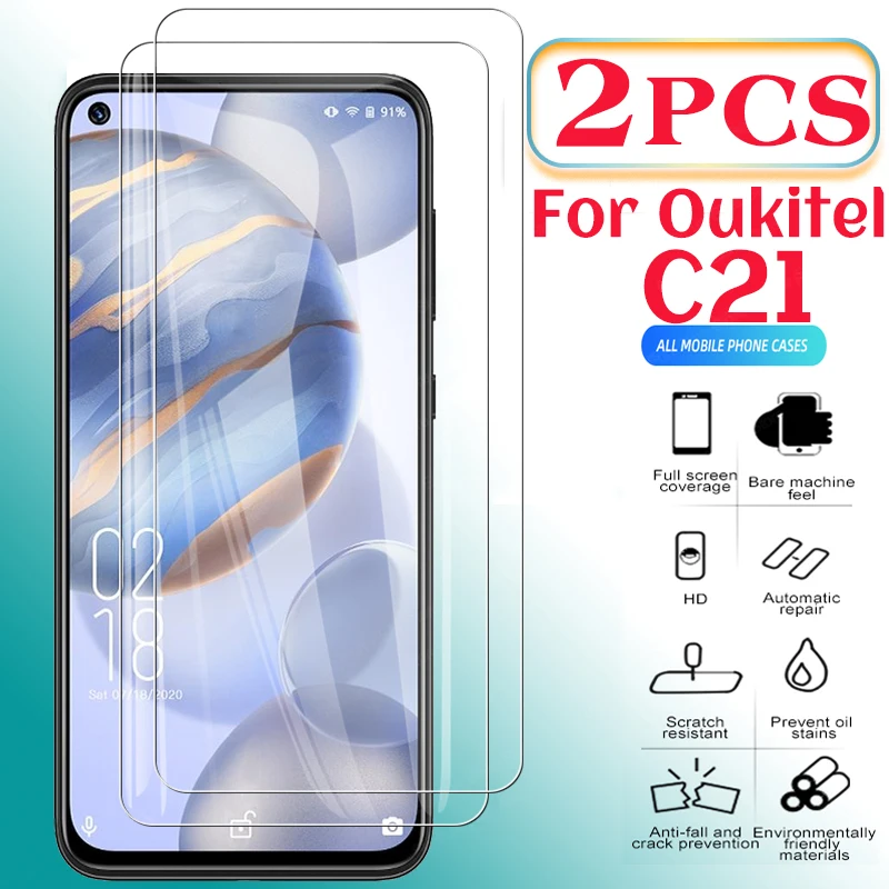 

Закаленное стекло для Oukitel C21, 2 шт., защитная пленка для экрана для Ouki tel C21 OukitelC21, защитное стекло