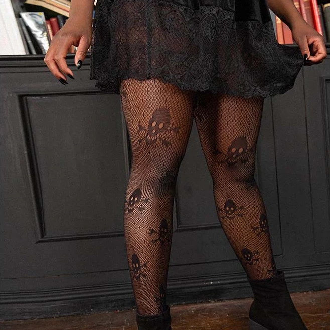 New Calcetines 2022 Fishnet Tights Plus Size Hosiery Halloween Skull Pantyhose Body Stockings for Women Girlfriends Sexy Pantys