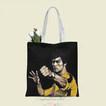 

Bruce Lee tote bag custom canvas tote bags for women for teacher Birthday Bags Gift Bag personalized gifts