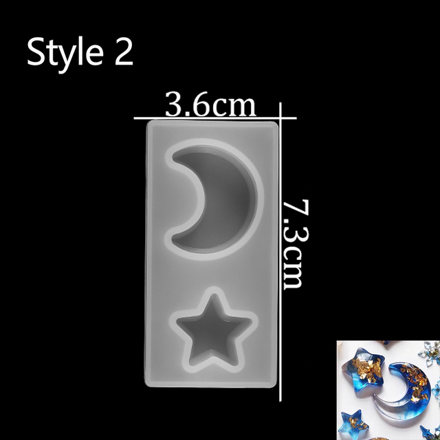 Moon Shell Cat UV Resin Pendant Earrings Key Chain Epoxy Resin Molds For DIY Jewelry Making Finding Tools Candle Pot Mold