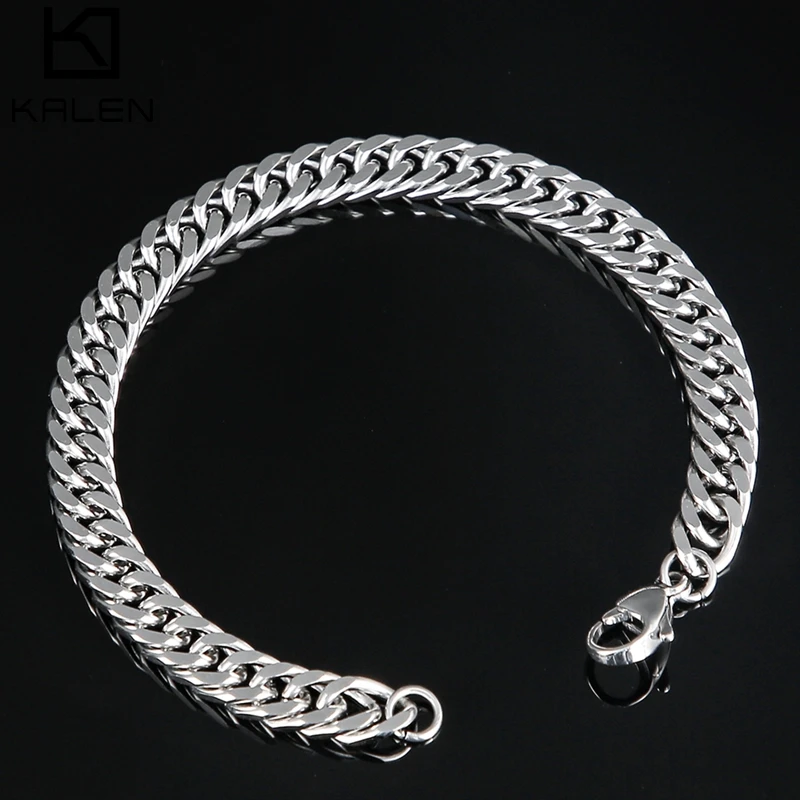 Fashion Jewelry Punk Men's Stainless Steel Chain Link Bracelet Wristband Bangle