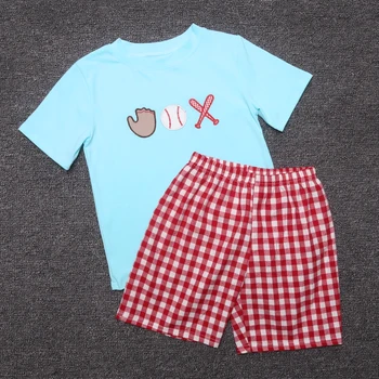 

Summer Girls Clothes Woven Baby Clothing Embroidery Baseball Sets Kids Remake Outfits