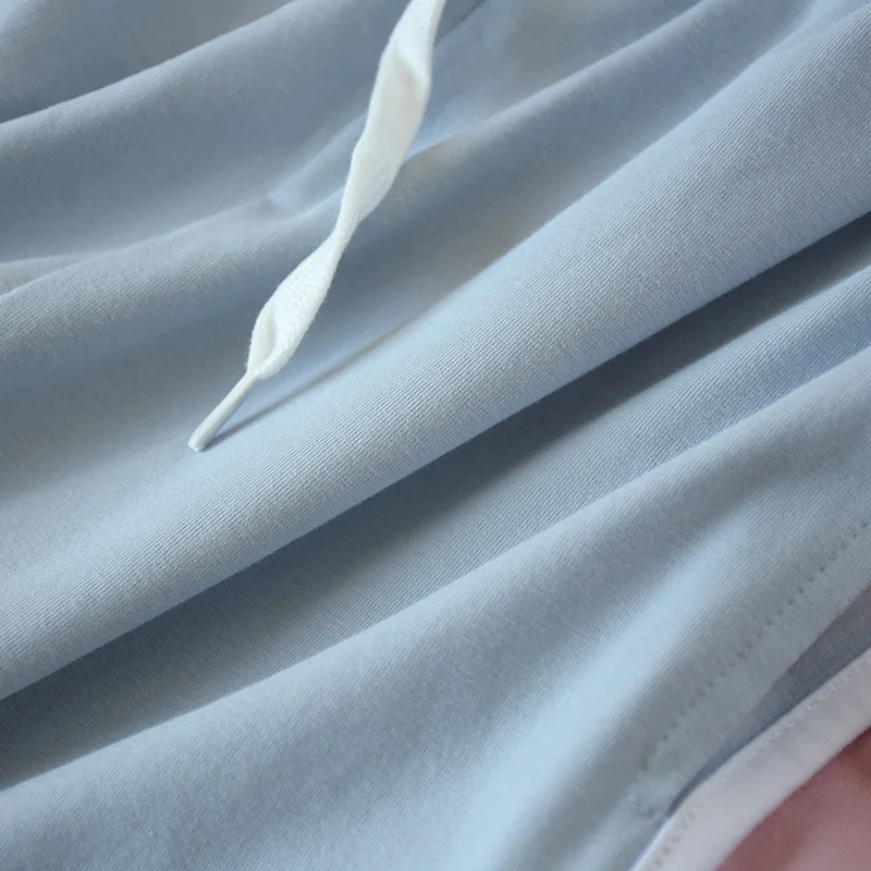 Чистый хлопок сексуальные спагетти ремень Шорты пижамные комплекты женские пижамы летние О-образным вырезом Короткие пижамы женские свежие пижамы