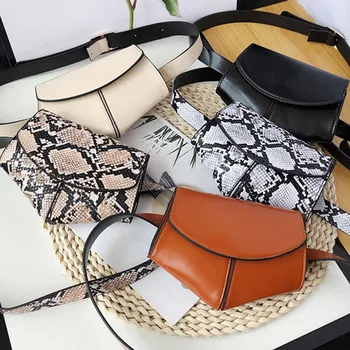 

New Arrival Woman Handbag Waist Fanny Pack Belt Bag Lady Travel Hip Bum Bag Purse Chest Pouch Snake Skin Belt Bag Mini Small Bag