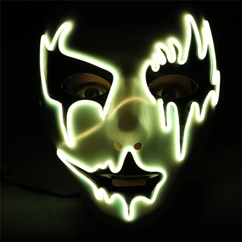 Mask halloween Party Sound Reactive LED Mask Dance Rave Light Up Adjustable Mask Rave Adults maskeren dropshipping S18#N (15)