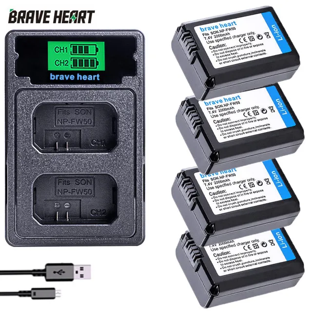 4Pcs 2000mAh NP-FW50 NP FW50 Battery + LED USB Dual Charger for Sony Alpha a6500 a6300 a7 7R a7R a7R II a7II NEX-3 NEX-3N NEX-5 cheap brave heart Camera CN(Origin) Standard Battery 7 4v 4Pcs 2000mAh NP-FW50 NP FW50 Battery + LED USB Dual Charger for Sony Alpha a6500 a6300 a7 7R a7R a7R II a7II NEX-3 NEX-3N NEX-5 cheap brave heart Camera CN(Origin) Standard Battery 7 4v