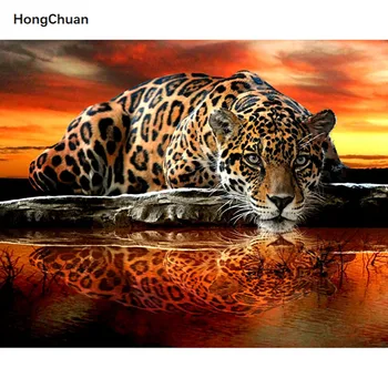 

5D Diamond Painting Full Square/Round Diamond Embroidery Sunset Leopard Tiger Handmade Rhinestone DIY Mosaic Home Decoration