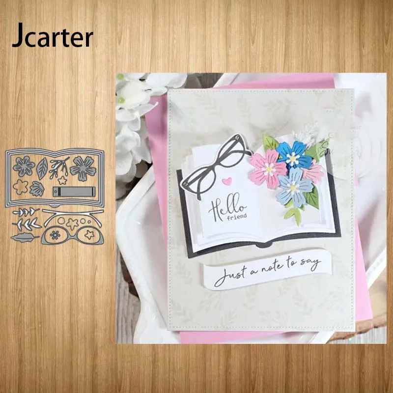 

New Metal Cutting Dies Leaves Book Flowers Glasses Craft Stencil Diy for Scrapbooking Handmade Card Make Shape Album Decor Model