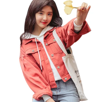 

Loose Denim Puff Sleeve Solid Soft Polyester Shopping Casual Women Coat