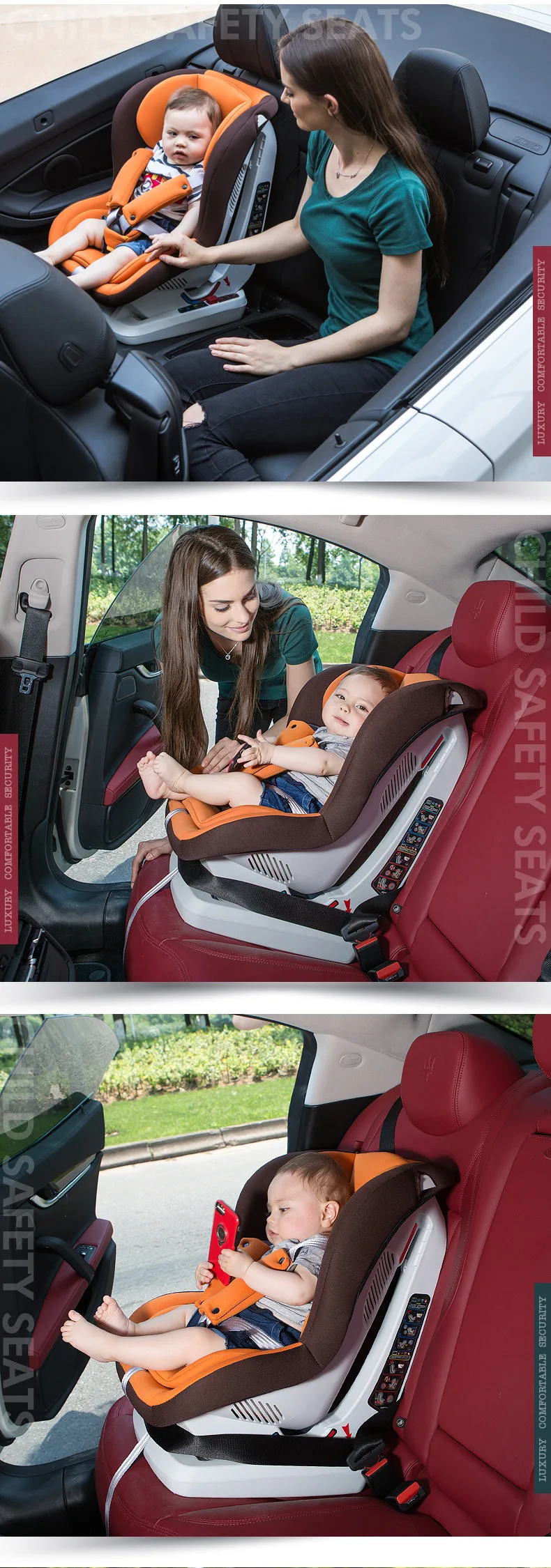 Детское автомобильное безопасное сиденье isofix с жестким интерфейсом для детей 0-4 лет, Портативное Универсальное Детское сиденье, детское