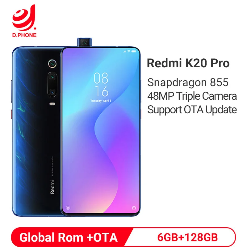 Мобильный телефон Xiaomi Redmi K20 Pro с глобальной прошивкой 6 ГБ 128 Snapdragon 855 48мп тройная