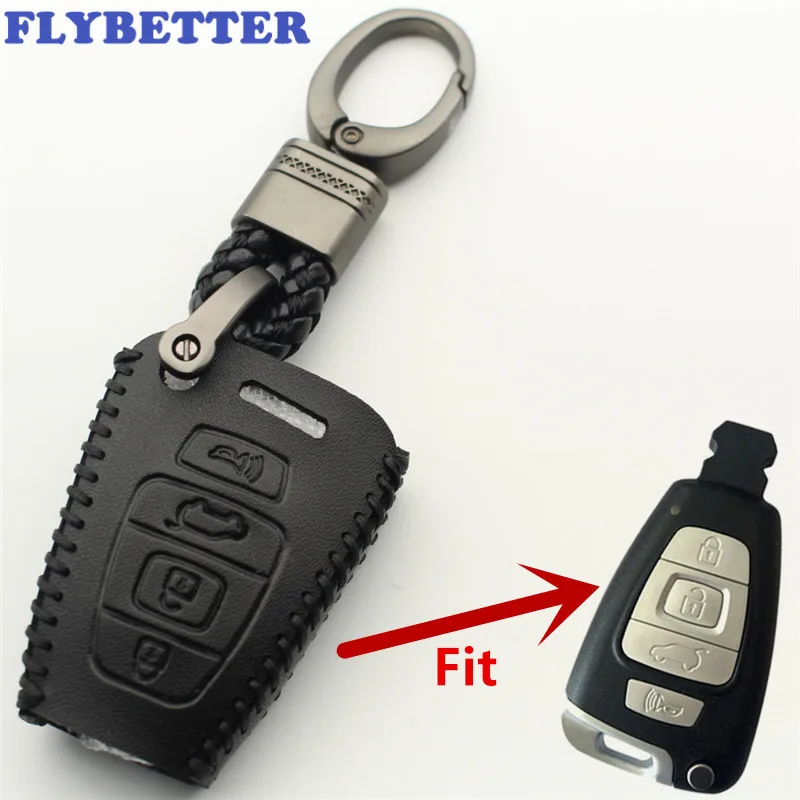 Чехол FLYBETTER из натуральной кожи с 4 кнопками и умным пультом дистанционного управления для Hyundai Veracruz