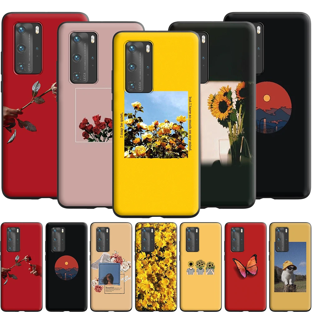 Чехол с романтическим подсолнухом для Huawei Mate 10 20 Lite Y6 Y7 Y9 Y6P P Smart S Y5P Y8P 2019 |