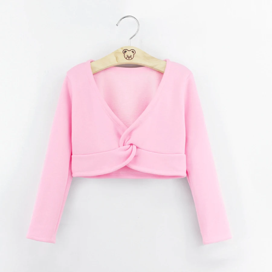 

Cute Winter Children'S Dance Coat Girls Soft Plus Velvet Jacket Dance Practice Clothing Pure Dance Sweater Shawl Pink Purple