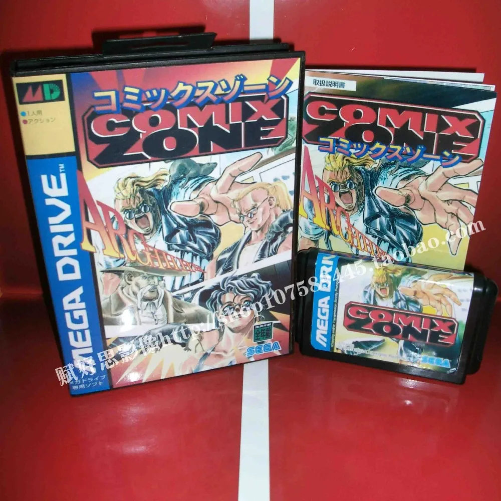 Sega MD game - Comix zone с коробкой и руководством для 16-битного игрового картриджа Megadrive