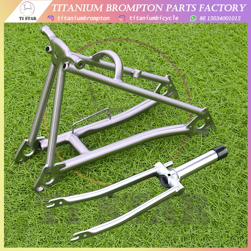 Титановая вилка и треугольные детали Brompton оригинальный серебристый черный