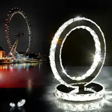 Хрустальная настольная лампа из нержавеющей стали, двухсторонний светодиодный светильник