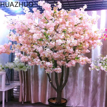 

Silk Cherry Blossom Simulation Fake Flower Bouquet Artificial Cherry Tree for Hotel Scenic Landscape DIY Wedding Decoration
