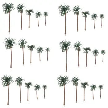 

30pcs Artificial Coconut Palm Trees Scenery Model Miniature Architecture Trees