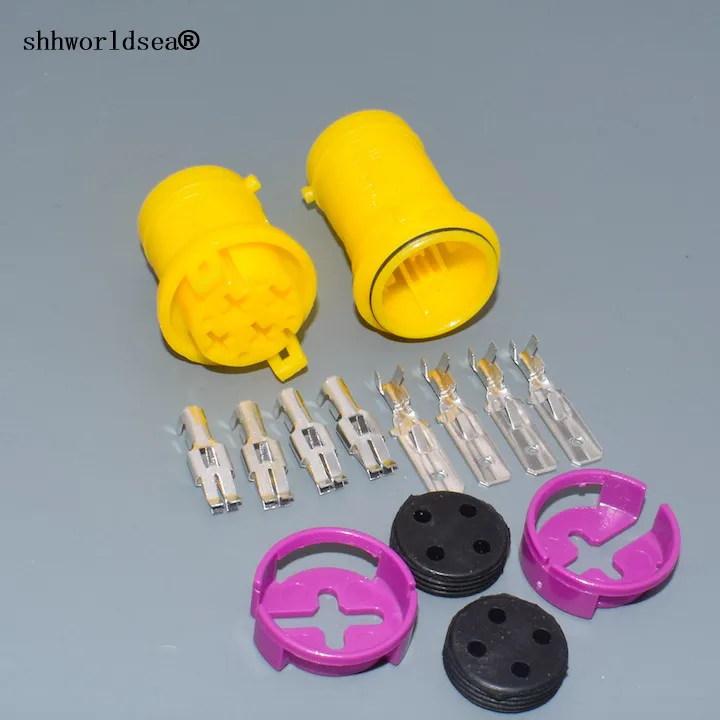 shhworldsea 4 pin 6.3mm female male plug for VW auto waterproof electrical cable connector 813972930 813972929 | Автомобили и