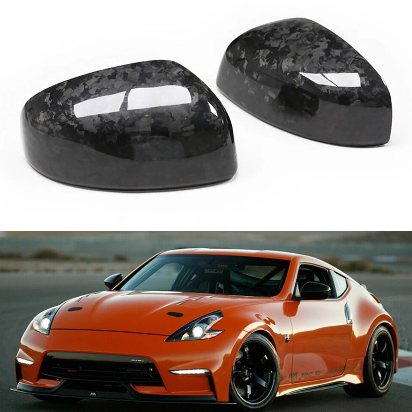 Add-on Type GaofeiLTF Carbon Fiber Mirror Cap Covers Fits for 2009-2019 Nissan 370Z Z34 all models 