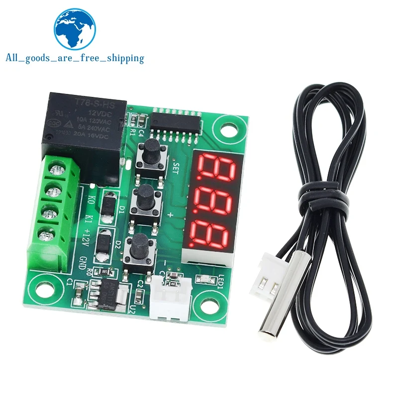 W1209 DC 12V температура отопления охлаждения термостат с контролем температуры