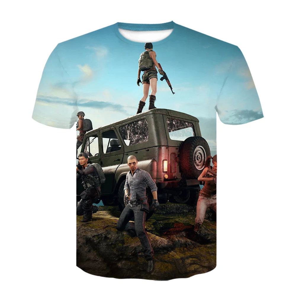Футболка Aikooki для мужчин и женщин с 3D рисунком PUBG модная тенниска короткими
