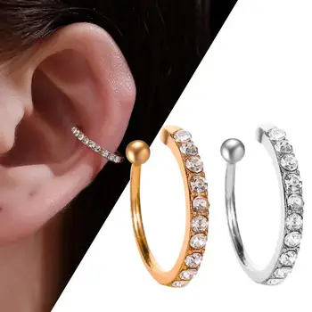 Cartilage Lady Fake Earring Earring Crystal Zirconia Ear Cuff Wrap Clip On Ear