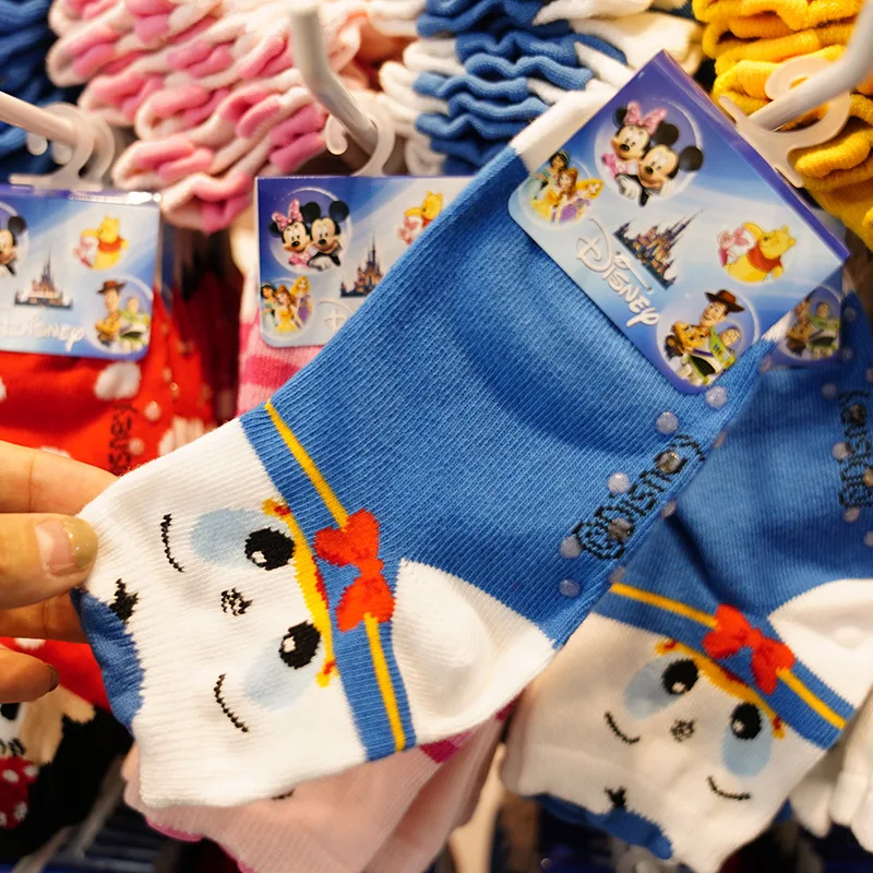 Color5 Disney cute baby socks mickey/minnie/pig cartoon printed cotton socks 3-10 years old children autumn&winter socks - Цвет: Color5