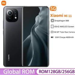 Global ROM Xiaomi Mi 11 5G Smartphone 128GB/256GB Snapdragon 888 Octa Core 108 Million Pixels 55W Fast Charge 120Hz Screen NFC