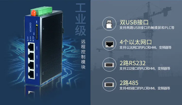 PLC удаленное скачивание удаленный мониторинг USB порт 4G точка доступа