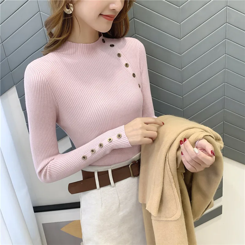 Пончо Blusas De Inverno Feminina 9321 реальная съемка новая кнопка вязаный эластичный сужающаяся к талии футболка 25-1st пол, 4 строки, 5 полок