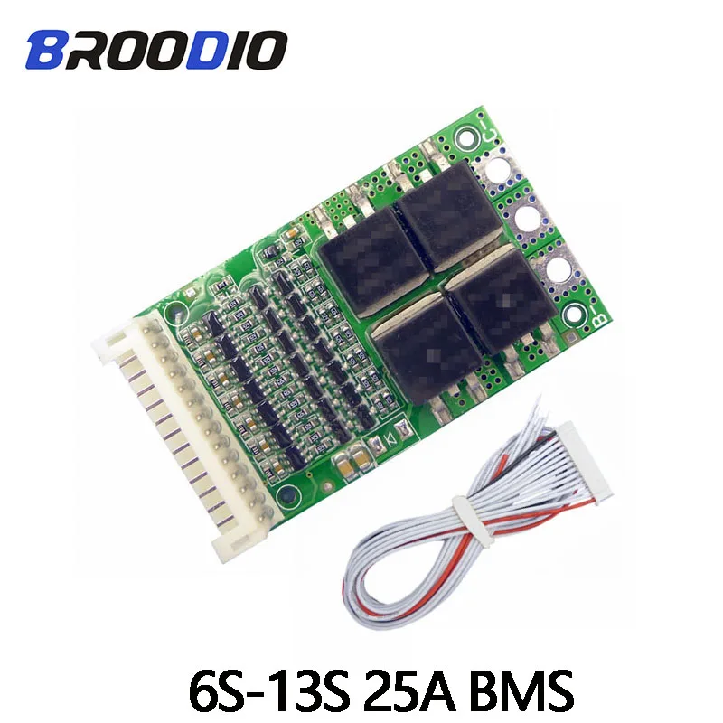 BMS 6S 7S 8S 9S 10S 11S 12S 13S 4 2 V 25A Регулируемый 18650 литиевый литий ионный аккумулятор