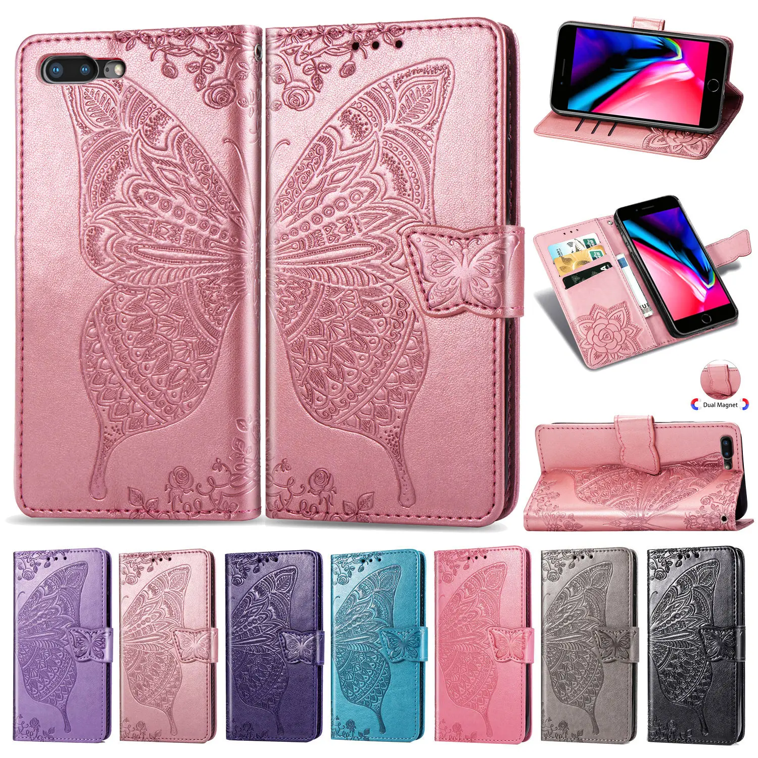 

Wallet Case For IPhone 6 6S X 7 8 Plus XR XS Max Flip Leather For iPhone 8 case Cover