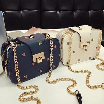 

British Fashion Simple Small Square Bag women's Designer Handbag high-quality Pu Leather Chain Mobile Phone Shoulder Bags