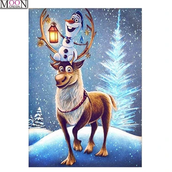 

Diy Embroidery Christmas Diamond Painting Full Square Olaf & Reindeer Cross Stitch Diamond Mosaic Painting Rhinestone Decor Home