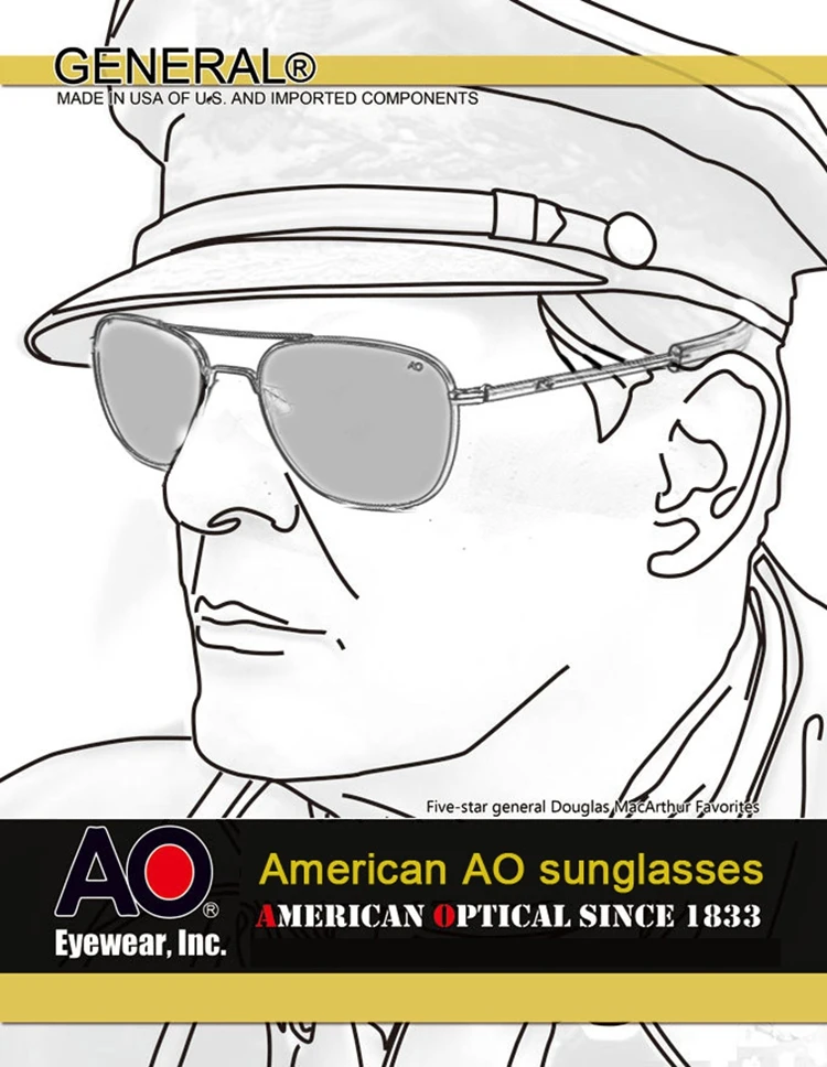 Pilot Sun glass es мужские линзы из закаленного стекла наивысшего качества фирменный дизайнер AO Sun glass es мужские американские армейские военные оптические YQ1003