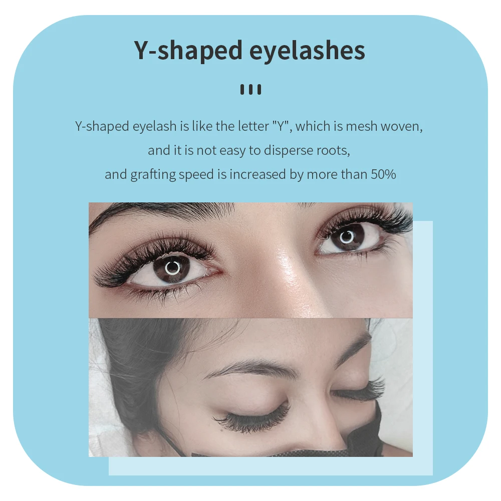 GAHAMACA YY Eye Lash Extensions Faux Mink Black Soft Invividual Eyelashes L/LU Y Shape Volume Lashes Tools 8-15 MM Lash